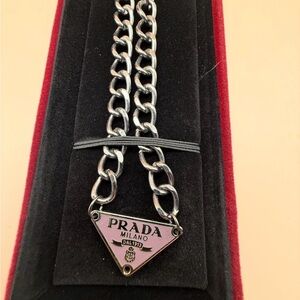 Prada Pink Metal Necklace